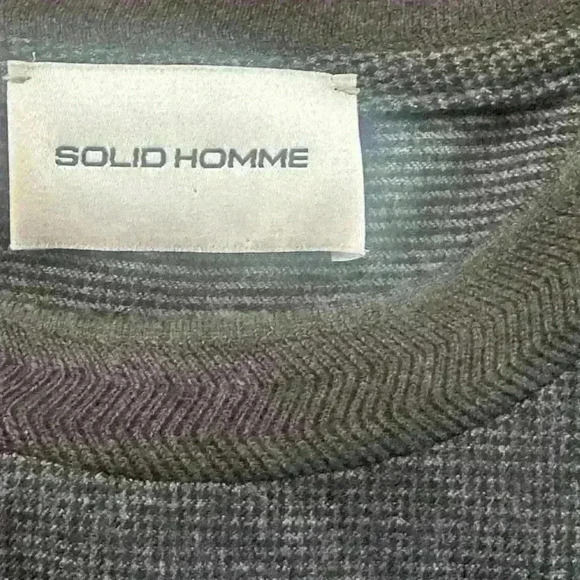 Solid Homme Men’s Patterned Wool Blend Short Sleeve Shirt Size 52 EUC! - Picture 8 of 11